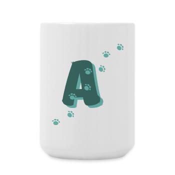 Pattes Lettre A - Grande tasse 440 ml - blanc - Devant