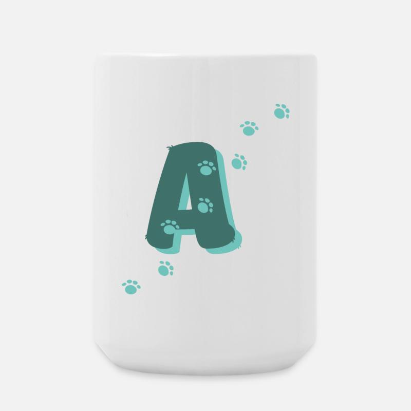 Pfoten Buchstabe A - Große Tasse 440 ml - Weiß