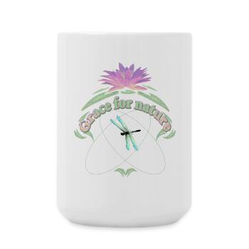 GRACE for NATURE Nénuphar à feuilles Libellule - Grande tasse 440 ml - blanc - Devant
