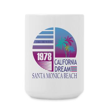 California Dream 1978 Santa Monica Beach - Große Tasse 440 ml - Weiß - Vorne