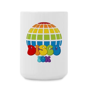 Disco Fox Boule Disco Groovy Discothèque Discofox - Grande tasse 440 ml - blanc - Devant