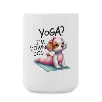 Yoga Dog Hund Entspannung - Große Tasse 440 ml - Weiß - Vorne