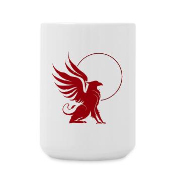 Griffon Rouge en Cercle - Grande tasse 440 ml - blanc - Devant