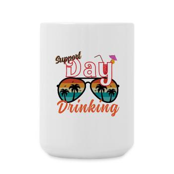 Day Drinking Palm Print - Große Tasse 440 ml - Weiß - Vorne