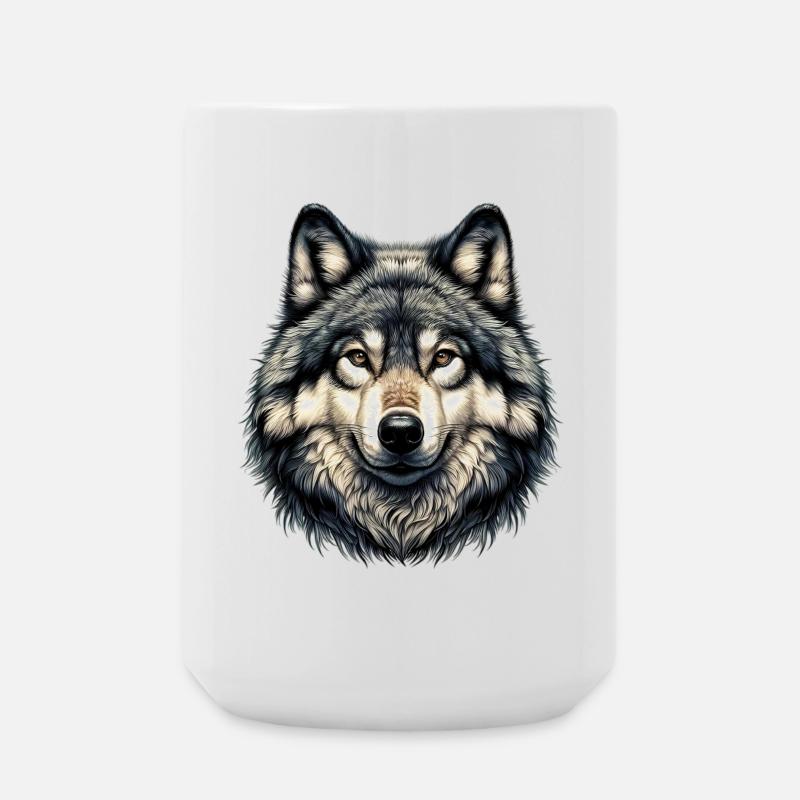 Wolf - Große Tasse 440 ml - Weiß