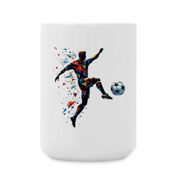 dynamic soccer player playing soccer - Large Mug 440 ml - white - Front