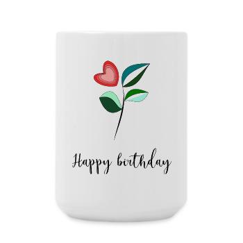 HAPPY BIRTHDAY. HAPPY BIRTHDAY. ANNIVERSARY. - Large Mug 440 ml - white - Front