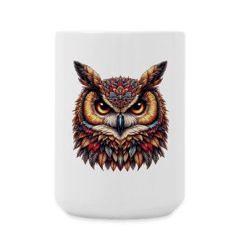 Eule - Große Tasse 440 ml - Weiß - Vorne