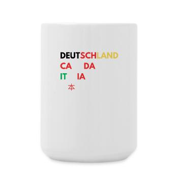 Länderfarben Schriftzug Collage - Große Tasse 440 ml - Weiß - Vorne