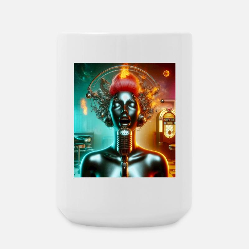 Jukebox Singer - Large Mug 440 ml - white