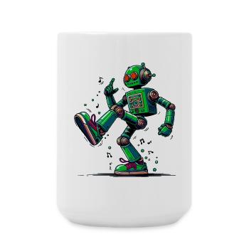 Extraterrestrial alien robot dances - Large Mug 440 ml - white - Front