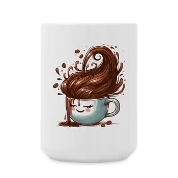 Tasse à café de bonne humeur cadeau - Grande tasse 440 ml - blanc - Devant