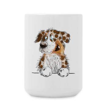 Funny Australian Shepherd Red Merle - Large Mug 440 ml - white - Front