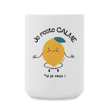 Citron kawaii rêveur - Grande tasse 440 ml - blanc - Devant