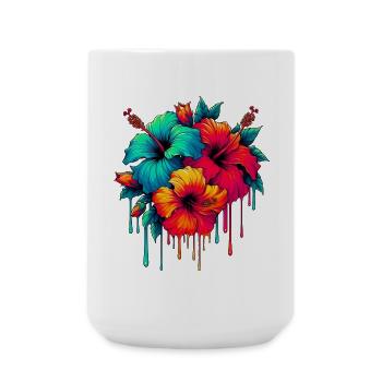 Hibiscus Flowers - Large Mug 440 ml - white - Front