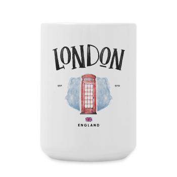 London Red Phone Booth Aquarell - Große Tasse 440 ml - Weiß - Vorne