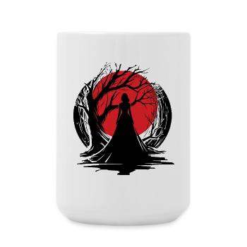 Femme Contemplation profonde - Grande tasse 440 ml - blanc - Devant