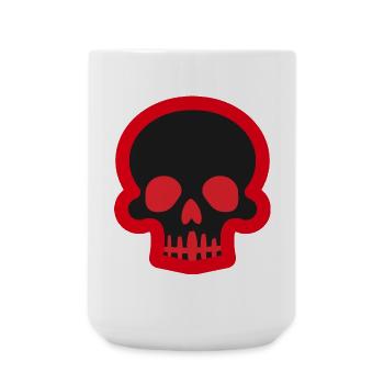 Crâne noir au contour rouge - Grande tasse 440 ml - blanc - Devant
