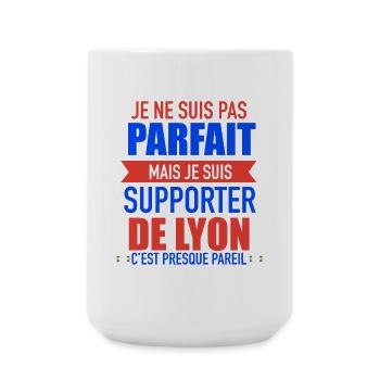 Cadeau Supporter Lyon Foot Lyonnais - Grande tasse 440 ml - blanc - Devant