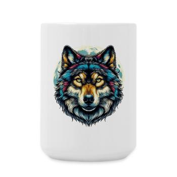 Wolf - Large Mug 440 ml - white - Front