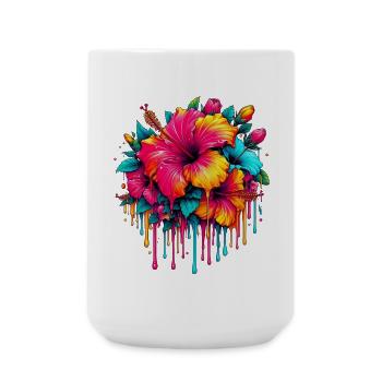 Hibiscus Flowers - Large Mug 440 ml - white - Front