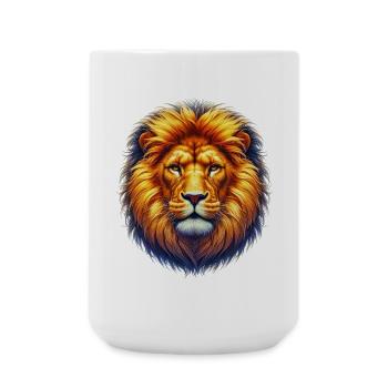 Löwe - Große Tasse 440 ml - Weiß - Vorne