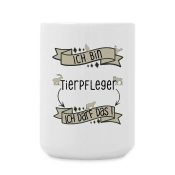 Lustiger Tierpfleger Spruch - ich darf das! - Große Tasse 440 ml - Weiß - Vorne