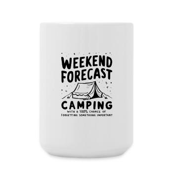 Weekend Camping Forecast - Large Mug 440 ml - white - Front