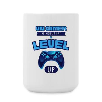 Un Gamer Level Up: Jeunesse Infinie - Grande tasse 440 ml - blanc - Devant