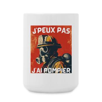 Pompier masqué – J'peux pas - Grande tasse 440 ml - blanc - Devant