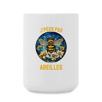 J'peux pas j'ai des abeilles – Vitrail Floral - Grande tasse 440 ml - blanc - Devant