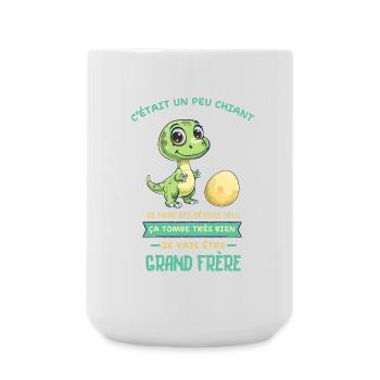 Dino mignon, Grand frère arrive - Grande tasse 440 ml - blanc - Devant