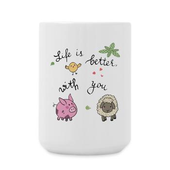 Ferme, la vie est meilleure avec vous - Grande tasse 440 ml - blanc - Devant
