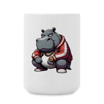 hiphop potame hippopotame - Grande tasse 440 ml - blanc - Devant