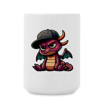 dragon hiphop mauve casquette - Grande tasse 440 ml - blanc - Devant