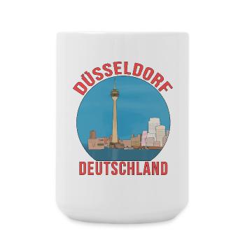 Düsseldorf, Deutschland - Große Tasse 440 ml - Weiß - Vorne