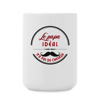 Le papa idéal moustache rétro - Grande tasse 440 ml - blanc - Devant