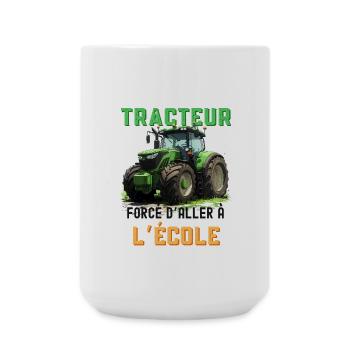 Tracteur prêt pour l'école - Grande tasse 440 ml - blanc - Devant