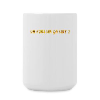 Leopard text on black background - Large Mug 440 ml - white - Front