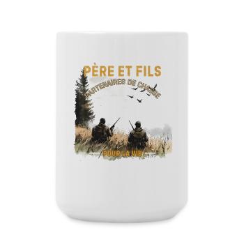 Père et Fils Chasse Ensemble - Grande tasse 440 ml - blanc - Devant
