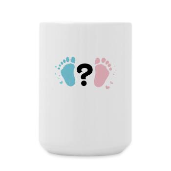 Pastel Baby Footprints and Question - Large Mug 440 ml - white - Front