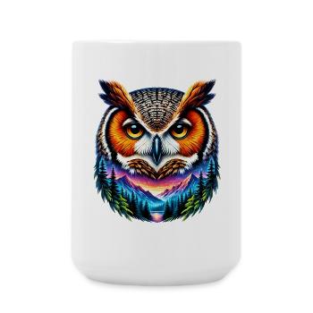 Eule - Große Tasse 440 ml - Weiß - Vorne