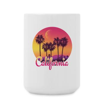 Coucher de soleil sur la plage de Californie - Grande tasse 440 ml - blanc - Devant
