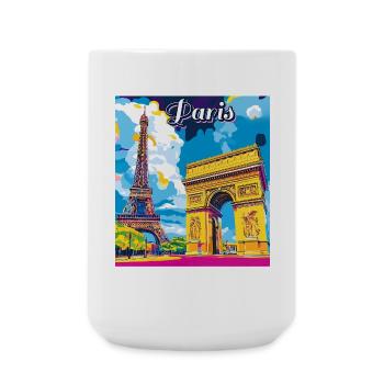 Paris Pop Landmarks - Large Mug 440 ml - white - Front