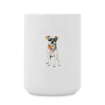 Co-Pilot-Welpe mit Sonnenbrille - Große Tasse 440 ml - Weiß - Vorne
