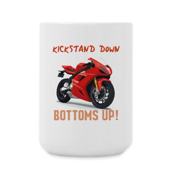 Kickstand Down Bottoms Up Moto - Large Mug 440 ml - white - Front