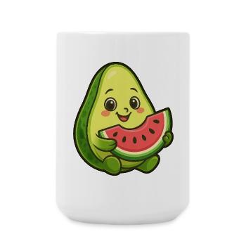 Avocado Melone Wassermelone Sommer Frucht Design - Große Tasse 440 ml - Weiß - Vorne