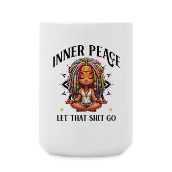 Bunte Meditationsfigur Dreadlocks Yoga  - Große Tasse 440 ml - Weiß - Vorne