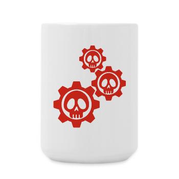 Red Gears and Skulls - Large Mug 440 ml - white - Front