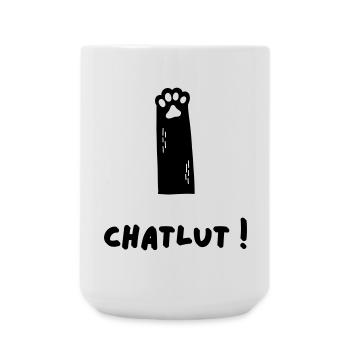 Le chat qui dit Chatlut - Grande tasse 440 ml - blanc - Devant